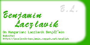 benjamin laczlavik business card